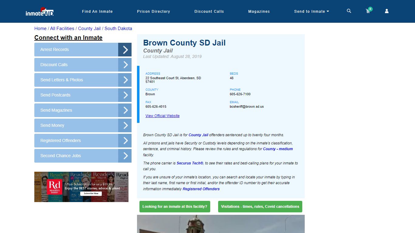 Brown County SD Jail - Inmate Locator - Aberdeen, SD